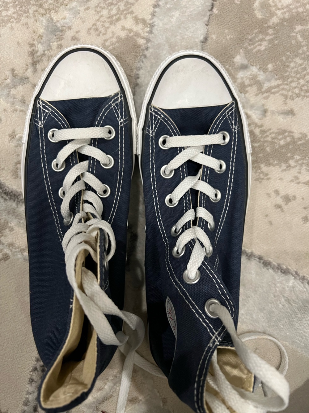 Converse Navy and White High-Top Sneakers - Picture 4 of 6